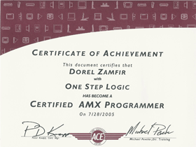 Certified AMX Programmer